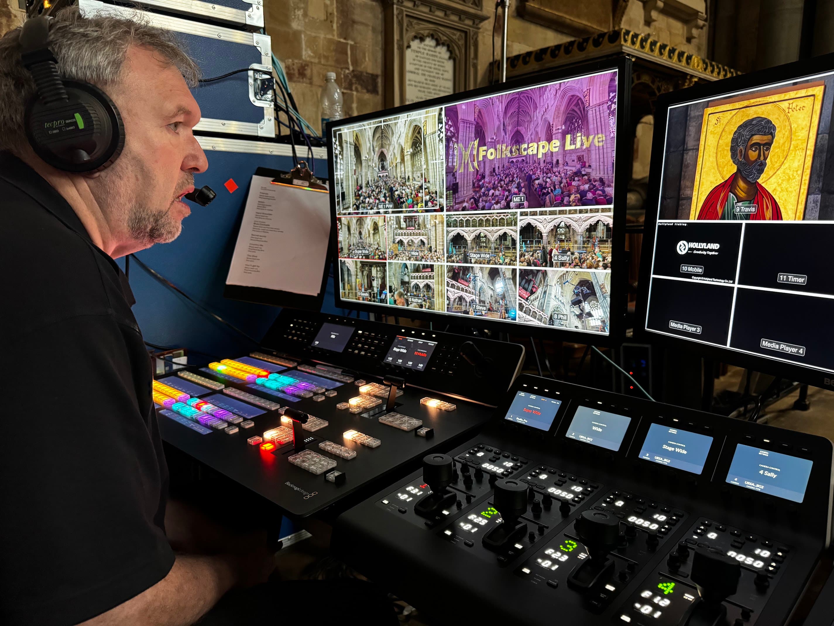 A Folkscape director operating the live multi-camera broadcast